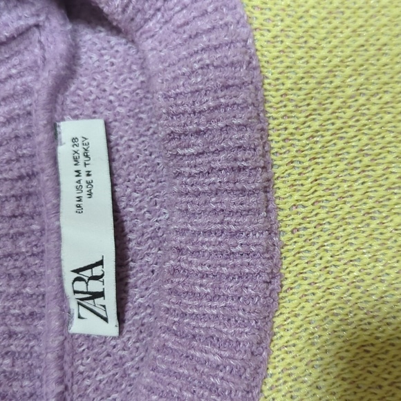 Zara groovy Y2K glittery cotton sweater ying yang flowers medium - Picture 5 of 6